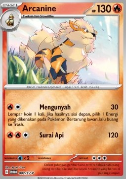Arcanine 002 — Scarlet & Violet Indonesian Promos Singles (Indonesian Pokémon TCG card)