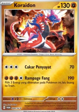 Koraidon 009 — Scarlet & Violet Indonesian Promos Singles (Indonesian Pokémon TCG card)