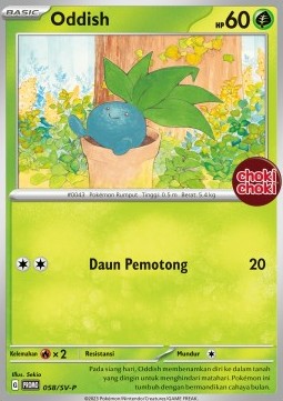 Oddish 058 — Scarlet & Violet Indonesian Promos Singles (Indonesian Pokémon TCG card)