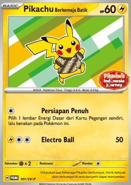 Pikachu Wearing a Batik Shirt 101 — Scarlet & Violet Indonesian Promos Singles (Indonesian Pokémon TCG card)