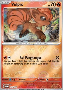Vulpix 122 — Scarlet & Violet Indonesian Promos Singles (Indonesian Pokémon TCG card)