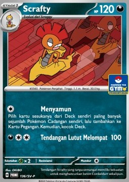 Scrafty 136 — Scarlet & Violet Indonesian Promos Singles (Indonesian Pokémon TCG card)