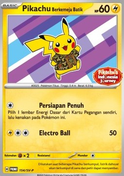 Pikachu Wearing a Batik Shirt 154 — Scarlet & Violet Indonesian Promos Singles (Indonesian Pokémon TCG card)