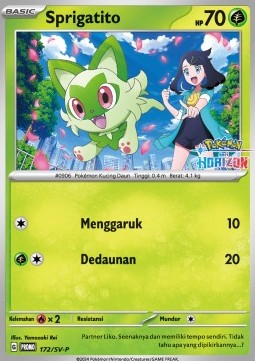 Sprigatito 172 — Scarlet & Violet Indonesian Promos Singles (Indonesian Pokémon TCG card)