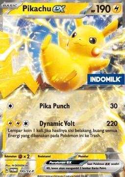 Pikachu ex 195 — Scarlet & Violet Indonesian Promos Singles (Indonesian Pokémon TCG card)