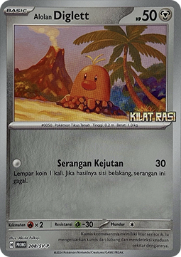 Alolan Diglett 208 — Scarlet & Violet Indonesian Promos Singles (Indonesian Pokémon TCG card)