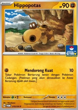 Hippopotas 215 — Scarlet & Violet Indonesian Promos Singles (Indonesian Pokémon TCG card)