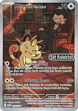 Team Rocket's Meowth 253 — Scarlet & Violet Indonesian Promos Singles (Indonesian Pokémon TCG card)