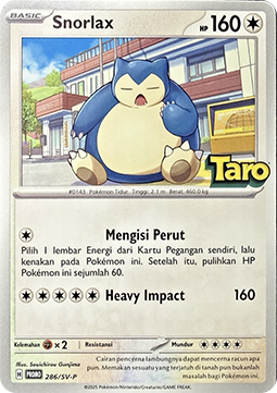 Snorlax 286 — Scarlet & Violet Indonesian Promos Singles (Indonesian Pokémon TCG card)