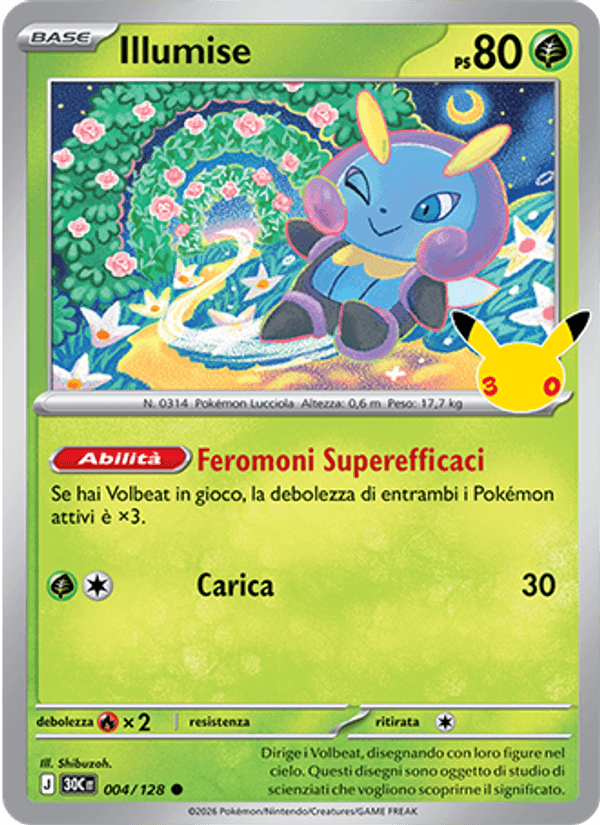 Illumise 004 — 30° Anniversario (Italian Pokémon TCG card)