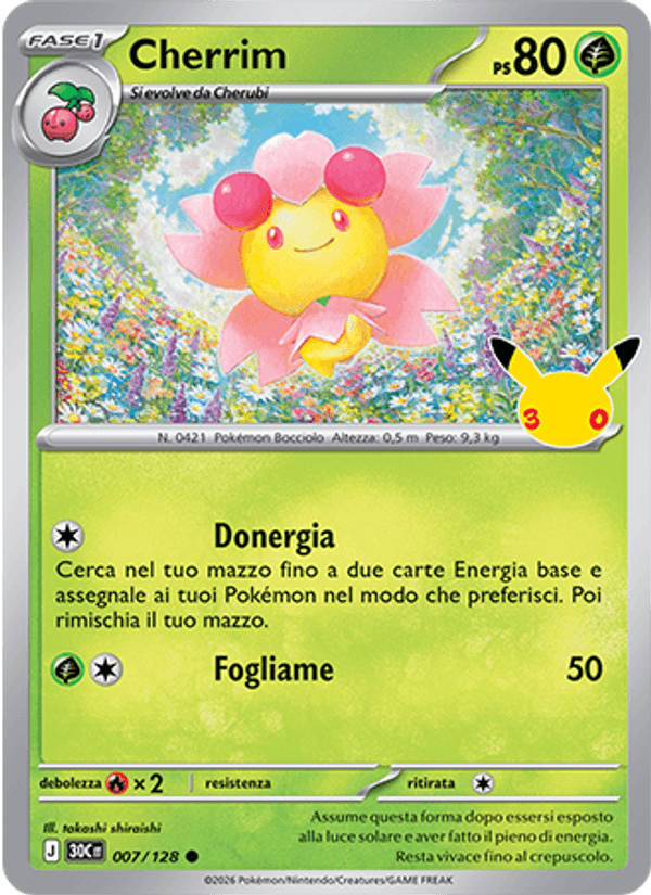 Cherrim 007 — 30° Anniversario (Italian Pokémon TCG card)