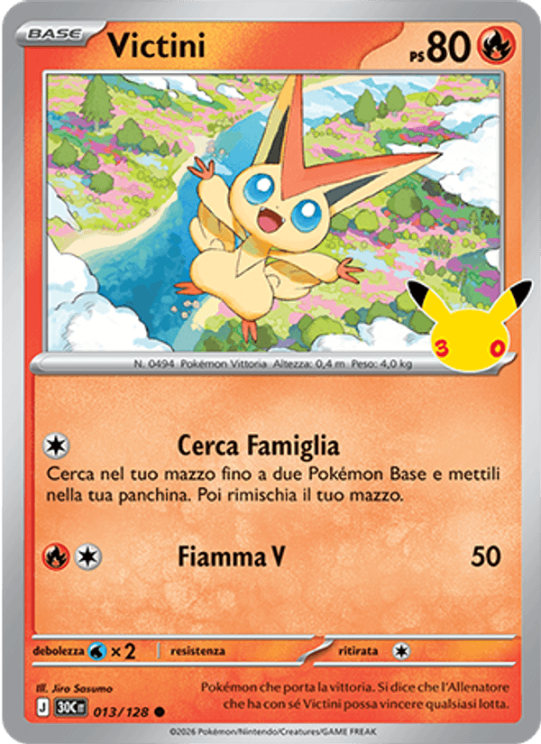 Victini 013 — 30° Anniversario (Italian Pokémon TCG card)