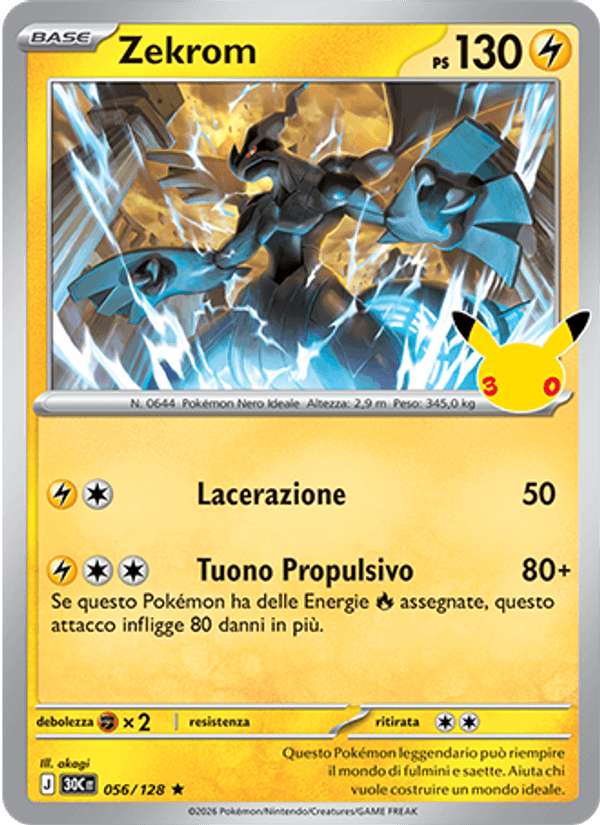 Zekrom 056 — 30° Anniversario (Italian Pokémon TCG card)