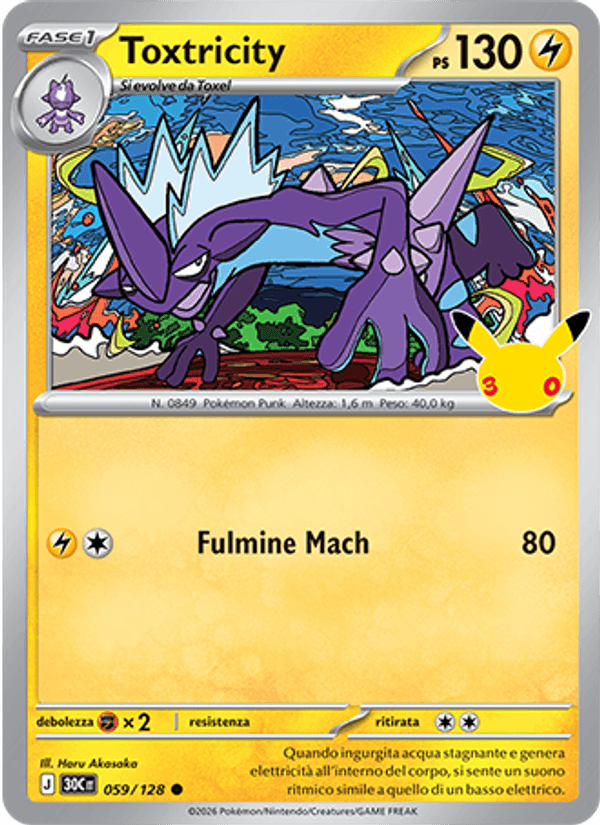 Toxtricity 059 — 30° Anniversario (Italian Pokémon TCG card)