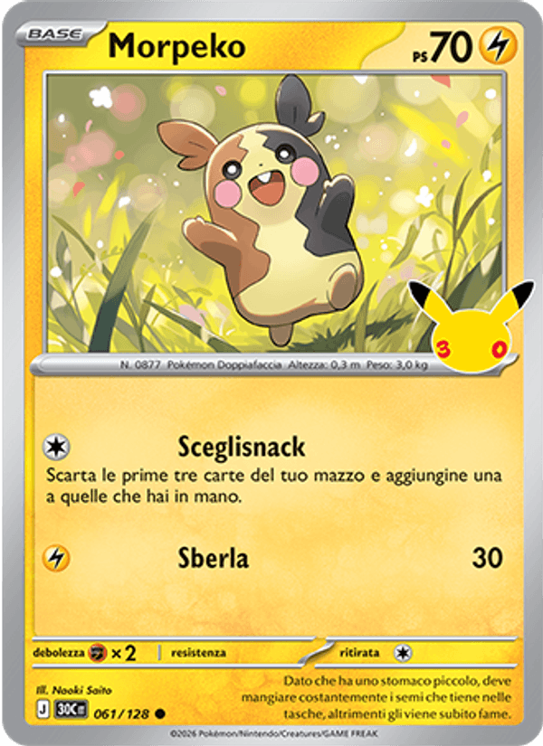 Morpeko 061 — 30° Anniversario (Italian Pokémon TCG card)