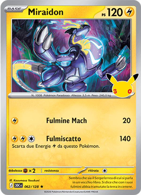 Miraidon 062 — 30° Anniversario (Italian Pokémon TCG card)