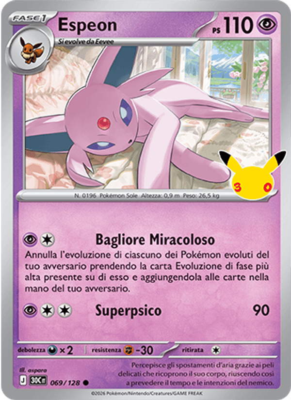 Espeon 069 — 30° Anniversario (Italian Pokémon TCG card)