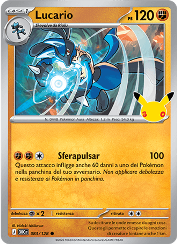 Lucario 083 — 30° Anniversario (Italian Pokémon TCG card)