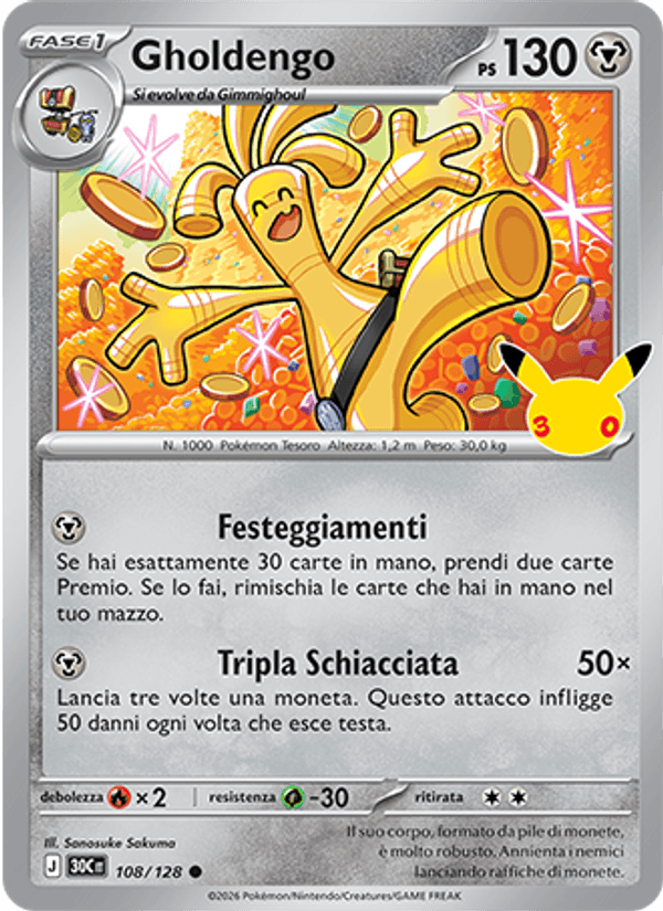 Gholdengo 108 — 30° Anniversario (Italian Pokémon TCG card)