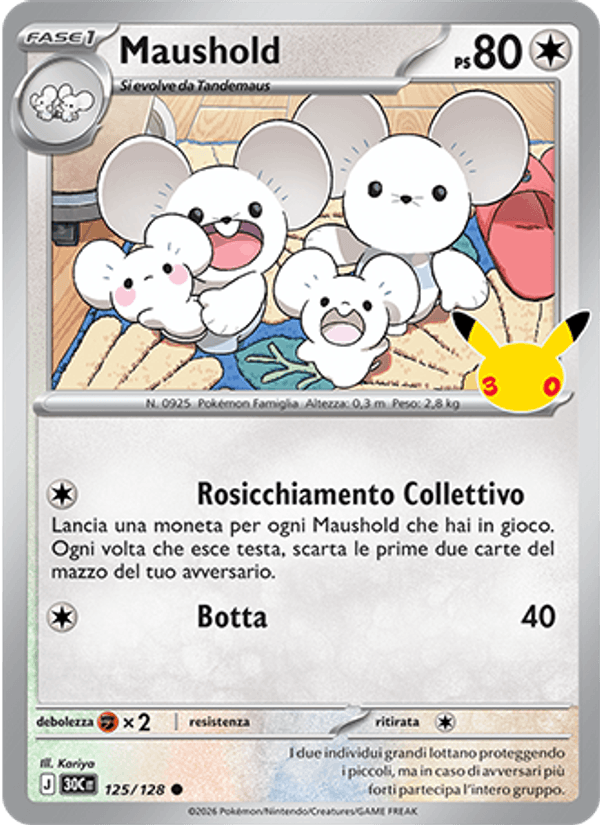 Maushold 125 — 30° Anniversario (Italian Pokémon TCG card)