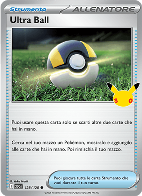 Ultra Ball 128 — 30° Anniversario (Italian Pokémon TCG card)