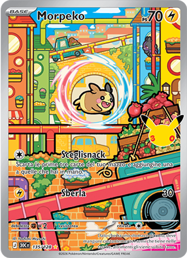 Morpeko 135 — 30° Anniversario (Italian Pokémon TCG card)