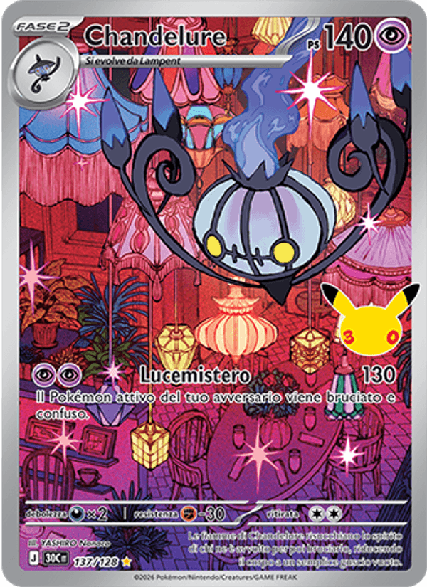 Chandelure 137 — 30° Anniversario (Italian Pokémon TCG card)