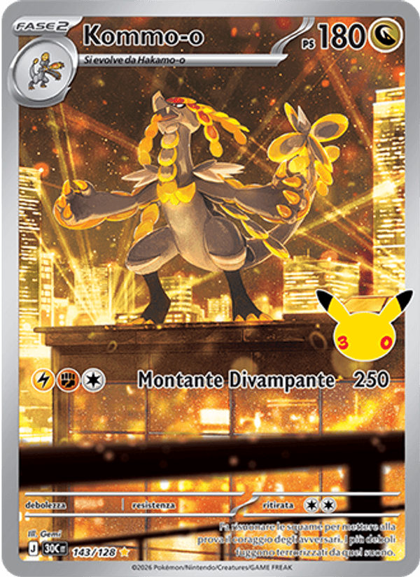 Kommo-o 143 — 30° Anniversario (Italian Pokémon TCG card)