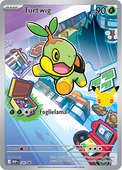 Turtwig 040 — Illustrazione Primi Compagni D’Avventura – Serie 1 - 2 - 3 (Italian Pokémon TCG card)
