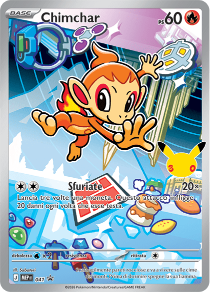 Chimchar 041 — Illustrazione Primi Compagni D’Avventura – Serie 1 - 2 - 3 (Italian Pokémon TCG card)