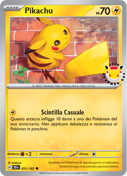 Pikachu 051 — MEP Black Star Promos (Italian Pokémon TCG card)