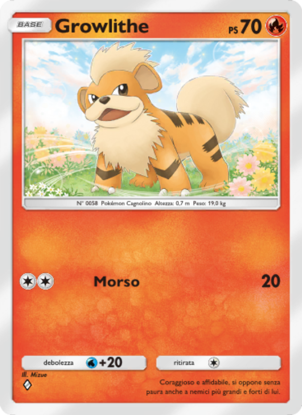 Growlithe 039/286 — Genetic Apex (Italian Pokémon TCG card)