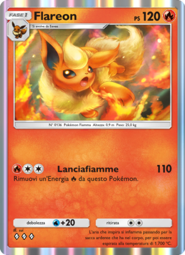Flareon 045/286 — Genetic Apex (Italian Pokémon TCG card)