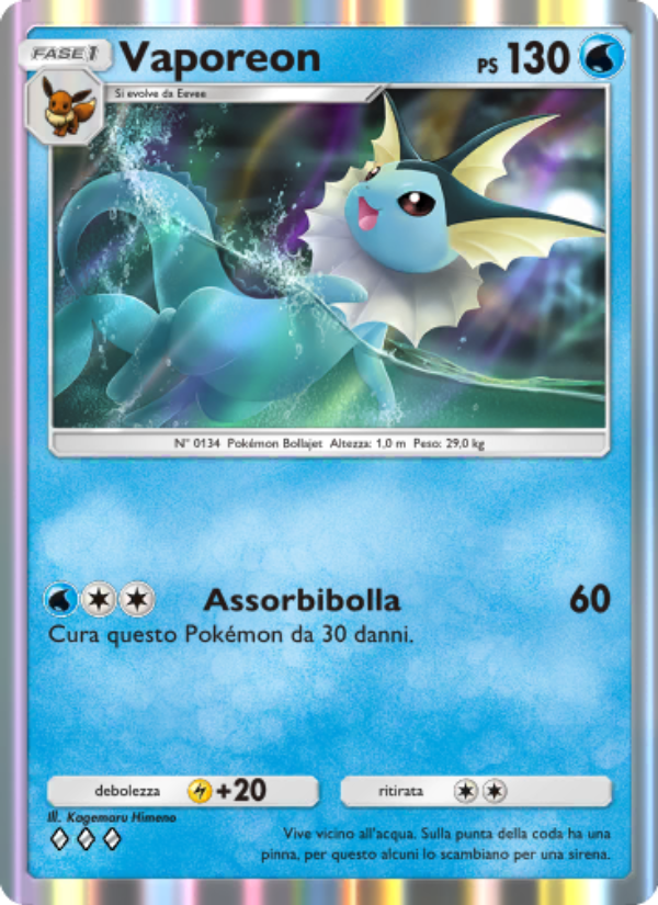 Vaporeon 080/286 — Genetic Apex (Italian Pokémon TCG card)