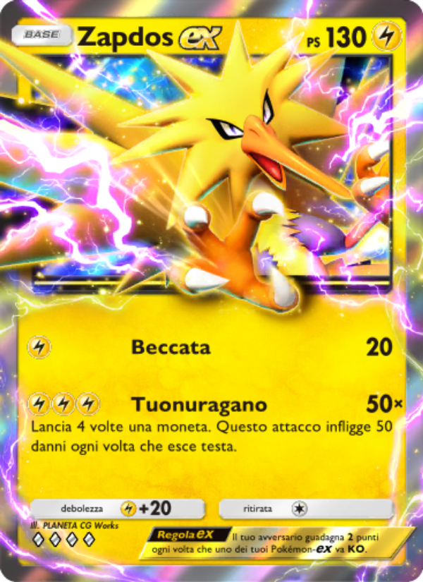 Zapdos-ex 104/286 — Genetic Apex (Italian Pokémon TCG card)