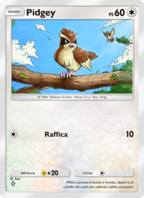 Pidgey 186/286 — Genetic Apex (Italian Pokémon TCG card)