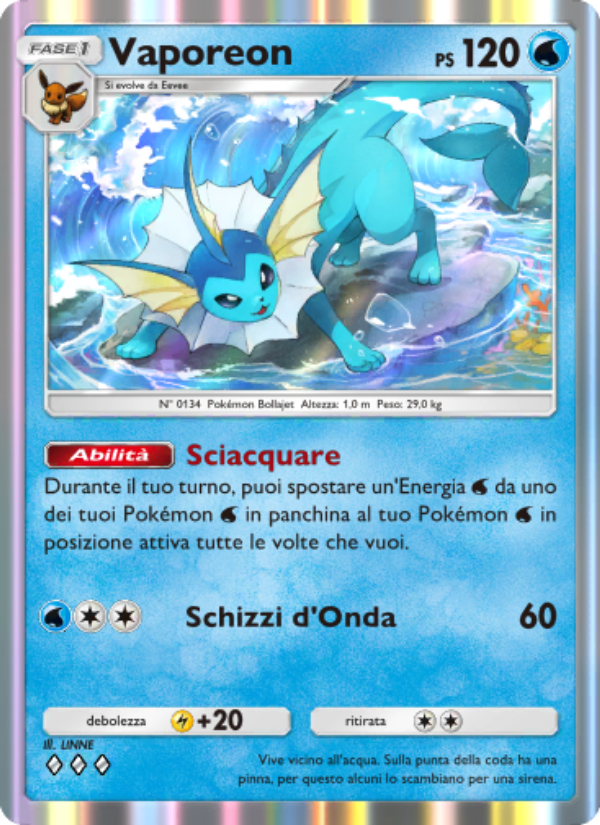 Vaporeon 019/86 — Mythical Island (Italian Pokémon TCG card)