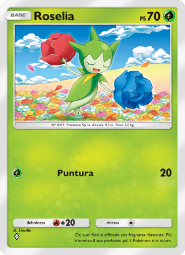 Roselia 008/207 — Space-Time Smackdown (Italian Pokémon TCG card)