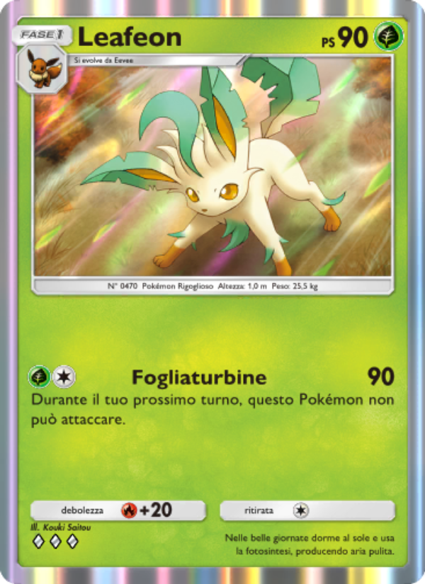 Leafeon 020/207 — Space-Time Smackdown (Italian Pokémon TCG card)