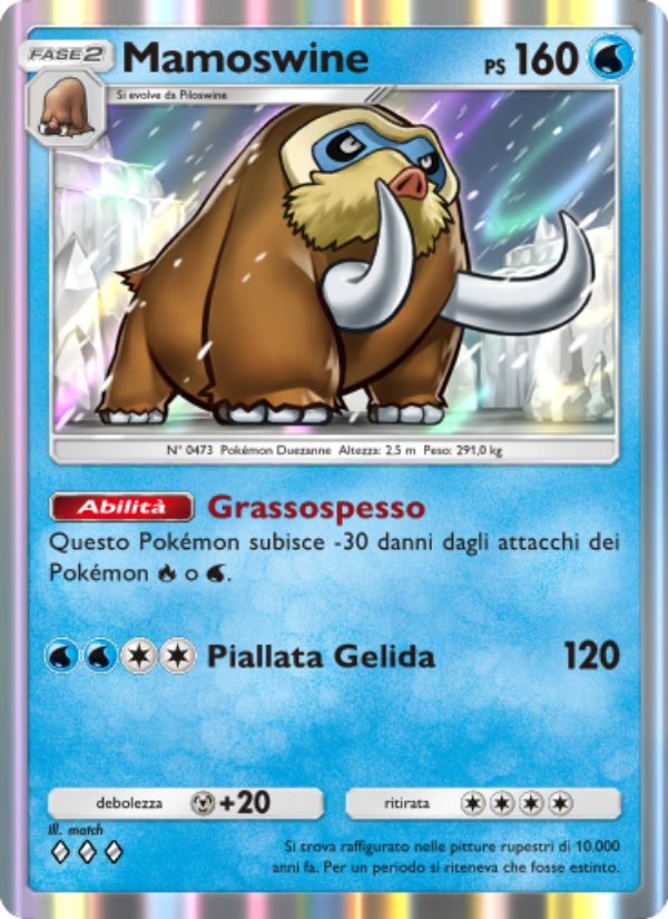 Mamoswine 033/207 — Space-Time Smackdown (Italian Pokémon TCG card)