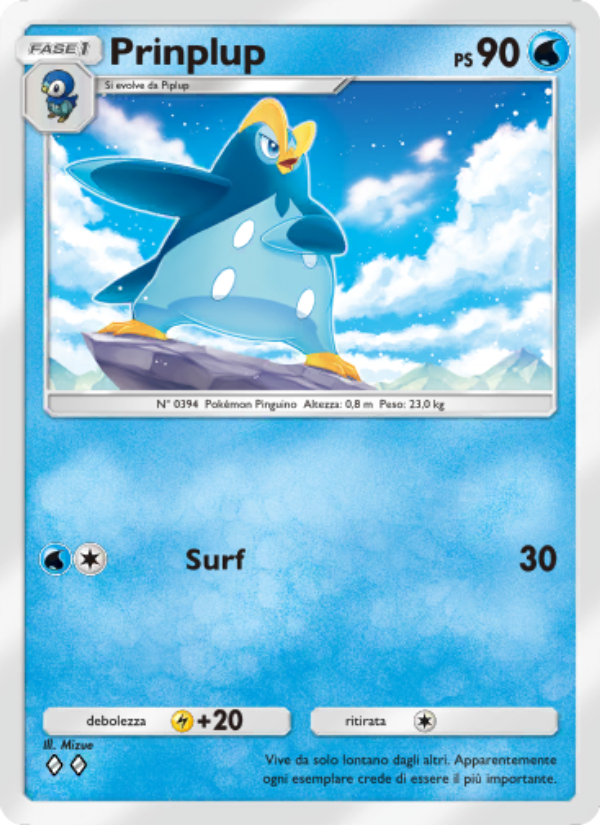 Prinplup 036/207 — Space-Time Smackdown (Italian Pokémon TCG card)