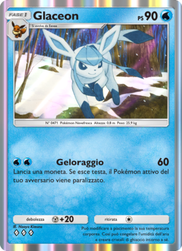 Glaceon 046/207 — Space-Time Smackdown (Italian Pokémon TCG card)