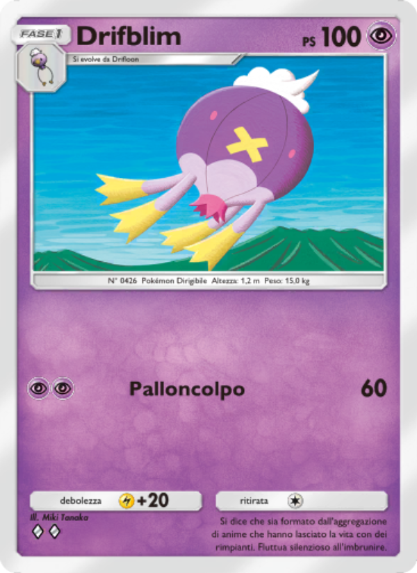Drifblim 074/207 — Space-Time Smackdown (Italian Pokémon TCG card)