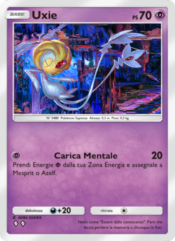 Uxie 075/207 — Space-Time Smackdown (Italian Pokémon TCG card)