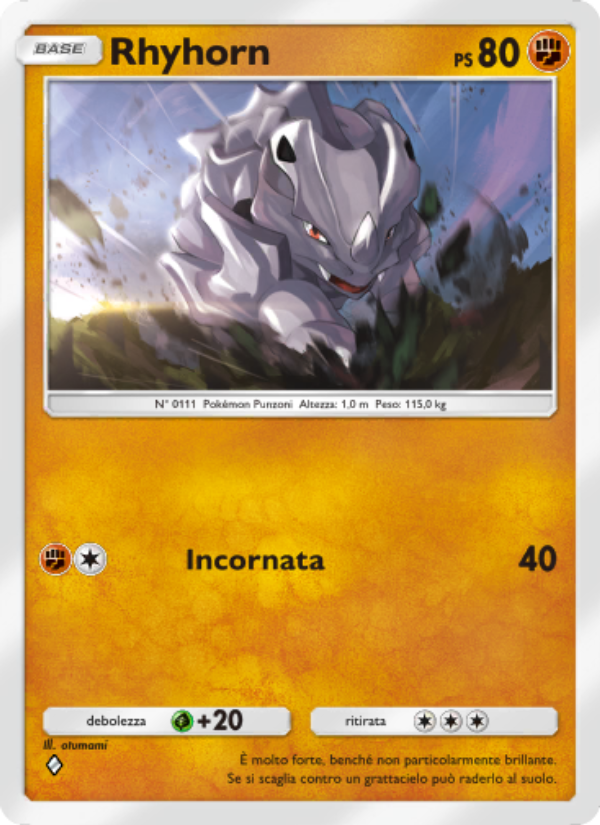 Rhyhorn 080/207 — Space-Time Smackdown (Italian Pokémon TCG card)