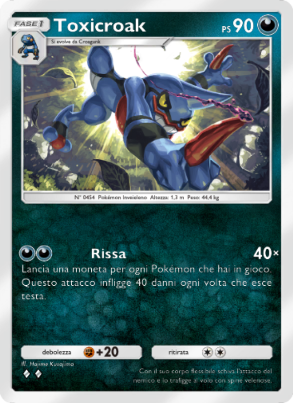 Toxicroak 108/207 — Space-Time Smackdown (Italian Pokémon TCG card)
