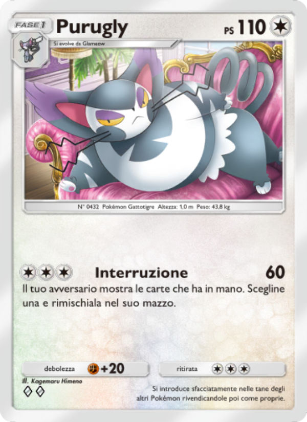 Purugly 140/207 — Space-Time Smackdown (Italian Pokémon TCG card)