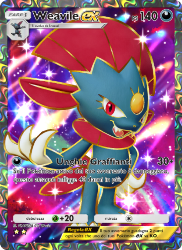 Weavile-ex 186/207 — Space-Time Smackdown (Italian Pokémon TCG card)