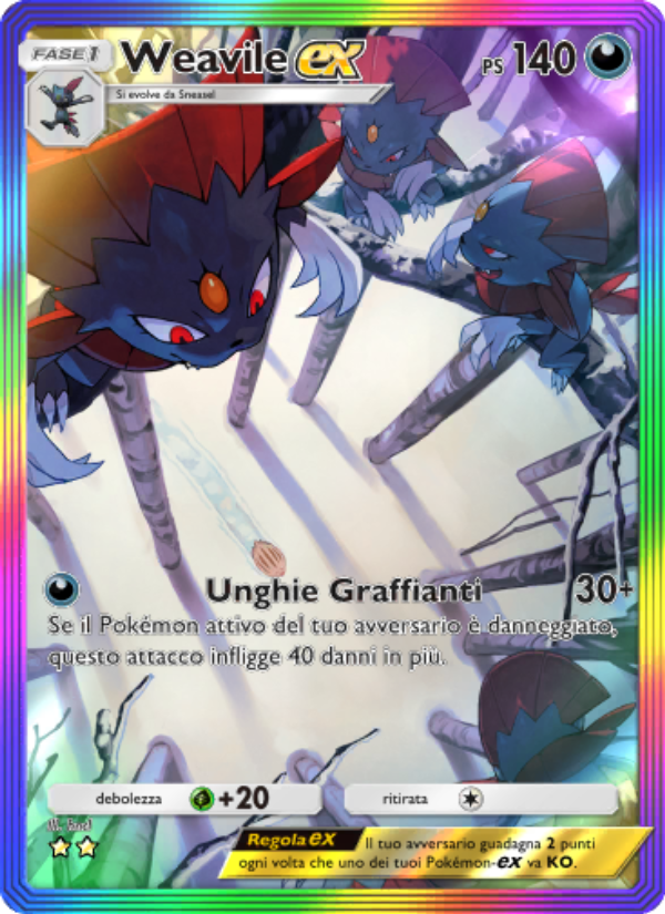 Weavile-ex 201/207 — Space-Time Smackdown (Italian Pokémon TCG card)