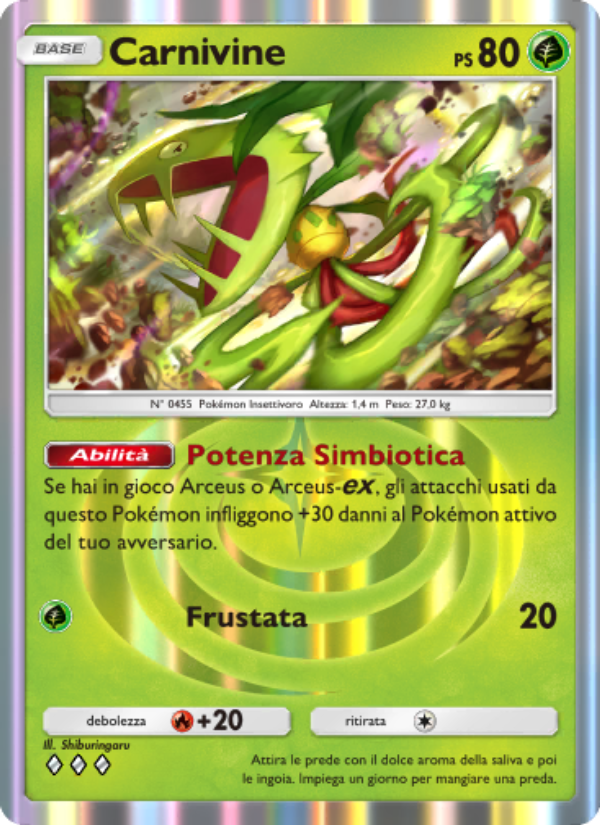 Carnivine 009/96 — Triumphant Light (Italian Pokémon TCG card)
